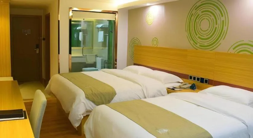 Bed in GreenTree Inn Qingyuan Qinghe Avenue Branch