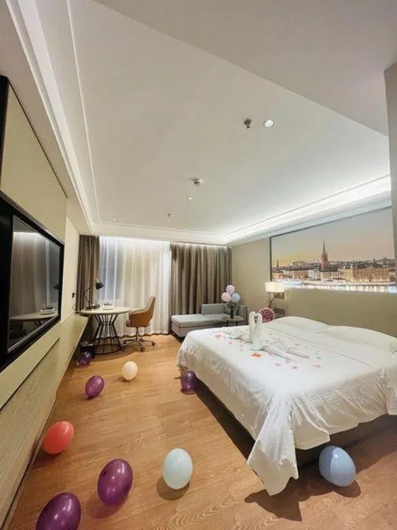 Bed in GreenTree Inn Qingyuan Qinghe Avenue Branch