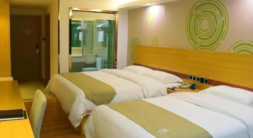 Bed in GreenTree Inn Qingyuan Qinghe Avenue Branch