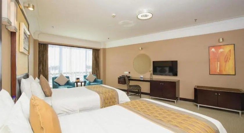 Bed in Qingdao Blue Horizon Hotel Laoshan