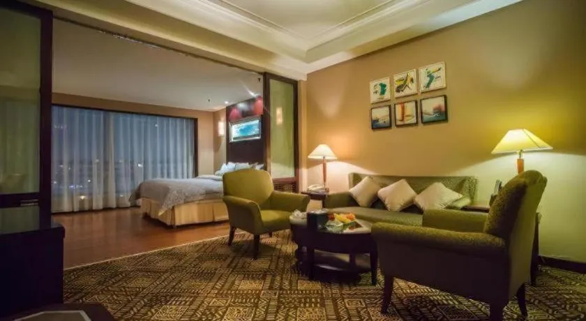 Bed in Qingdao Blue Horizon Hotel Laoshan