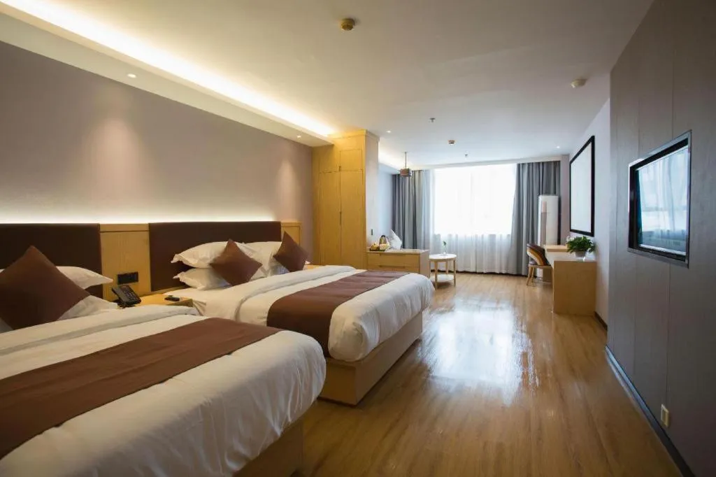 Bed in GYA Hotel Shanghai Songjiang Wanda Plaza