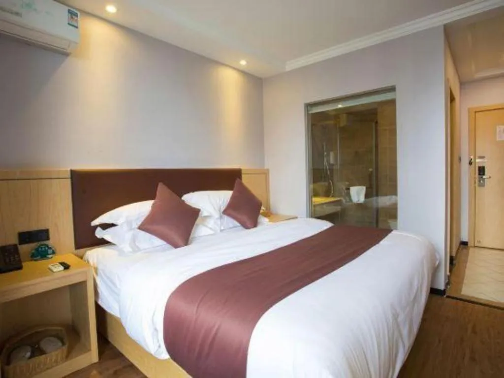 Bed in GYA Hotel Shanghai Songjiang Wanda Plaza