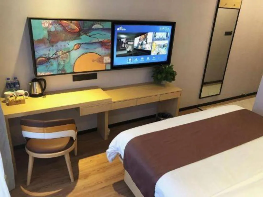 Bed in GYA Hotel Shanghai Songjiang Wanda Plaza