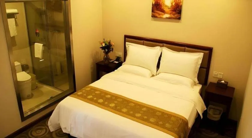 Bed in GreenTree Inn Jiangsu Changzhou Henglin Town Shuntong Road Express Hotel