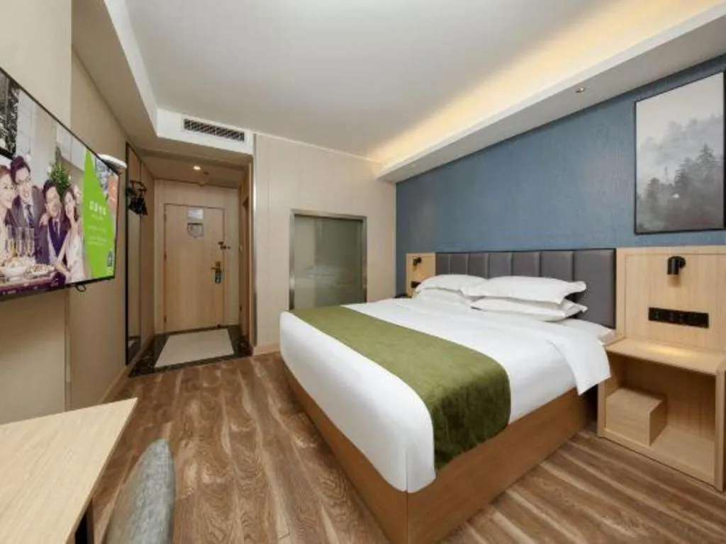 Bed in GreenTree Inn Jiangsu Changzhou Henglin Town Shuntong Road Express Hotel