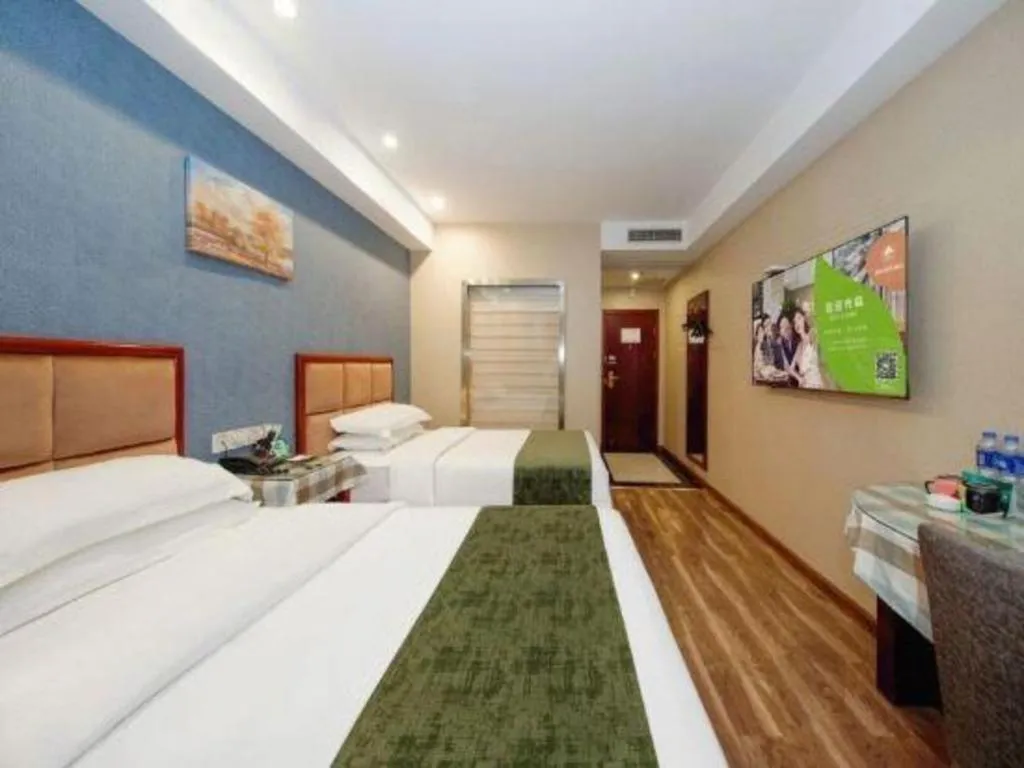 Bed in GreenTree Inn Jiangsu Changzhou Henglin Town Shuntong Road Express Hotel