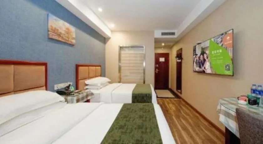 Bed in GreenTree Inn Jiangsu Changzhou Henglin Town Shuntong Road Express Hotel