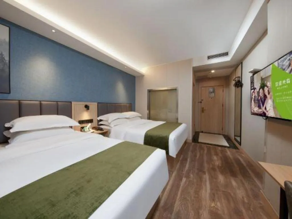 Bed in GreenTree Inn Jiangsu Changzhou Henglin Town Shuntong Road Express Hotel