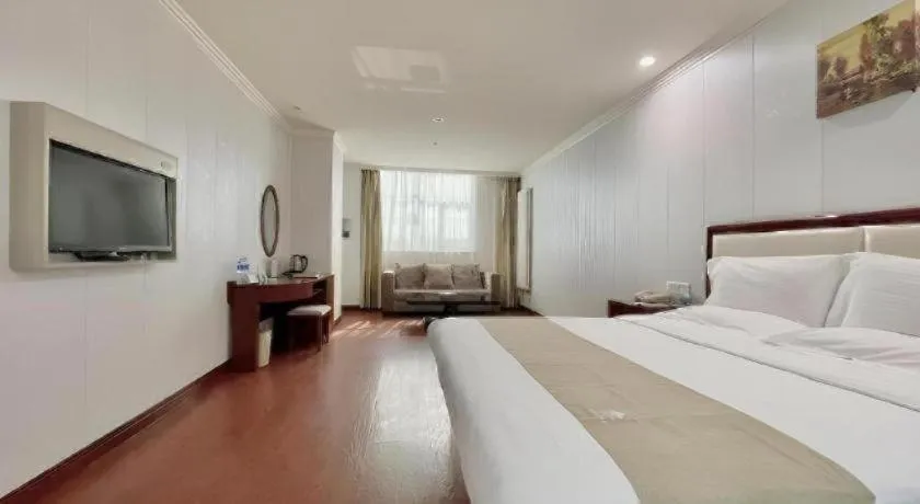 Bed in GreenTree Inn Yinchuan Pedestrian Street East Liqun Street Express Hotel