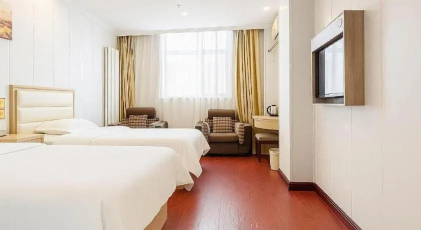 Bed in GreenTree Inn Yinchuan Pedestrian Street East Liqun Street Express Hotel