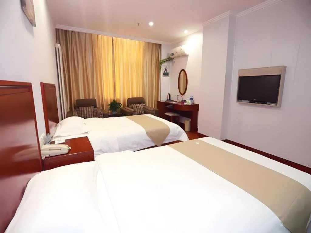 Bed in GreenTree Inn Yinchuan Pedestrian Street East Liqun Street Express Hotel