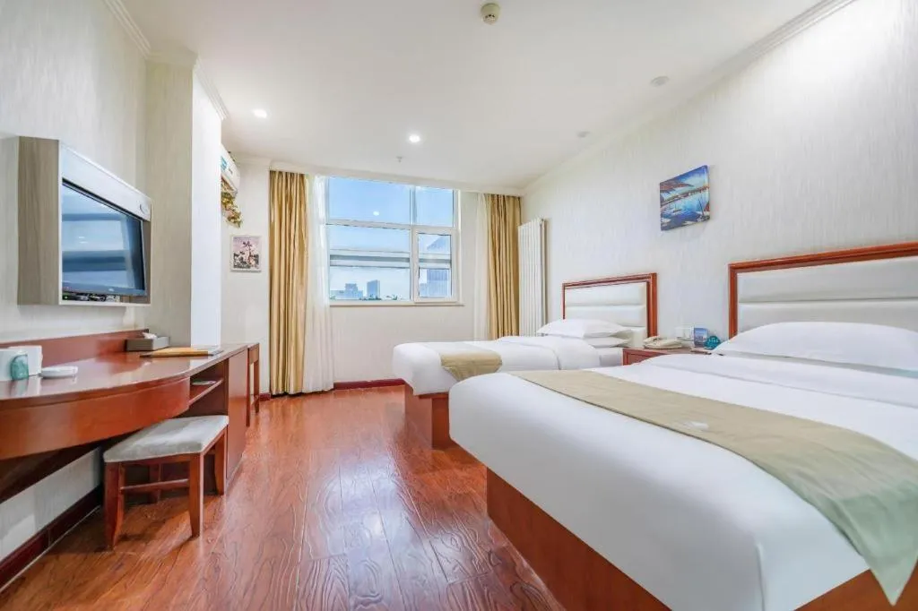 Bed in GreenTree Inn Yinchuan Pedestrian Street East Liqun Street Express Hotel