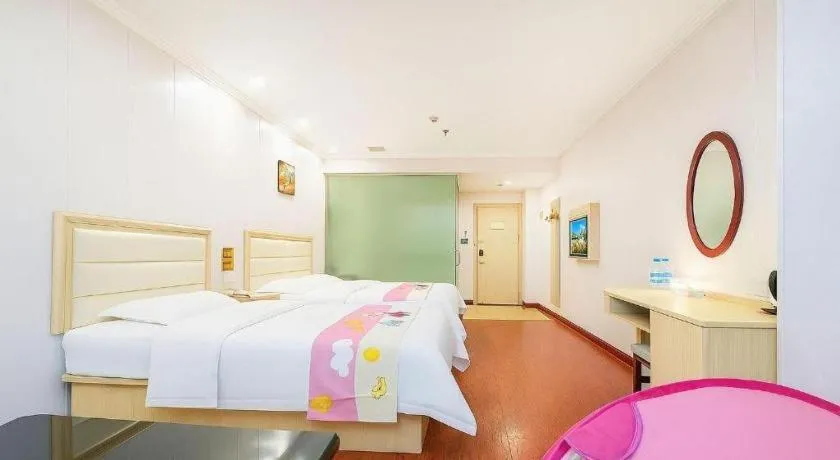 Bed in GreenTree Inn Yinchuan Pedestrian Street East Liqun Street Express Hotel