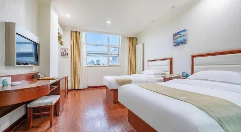 Bed in GreenTree Inn Yinchuan Pedestrian Street East Liqun Street Express Hotel