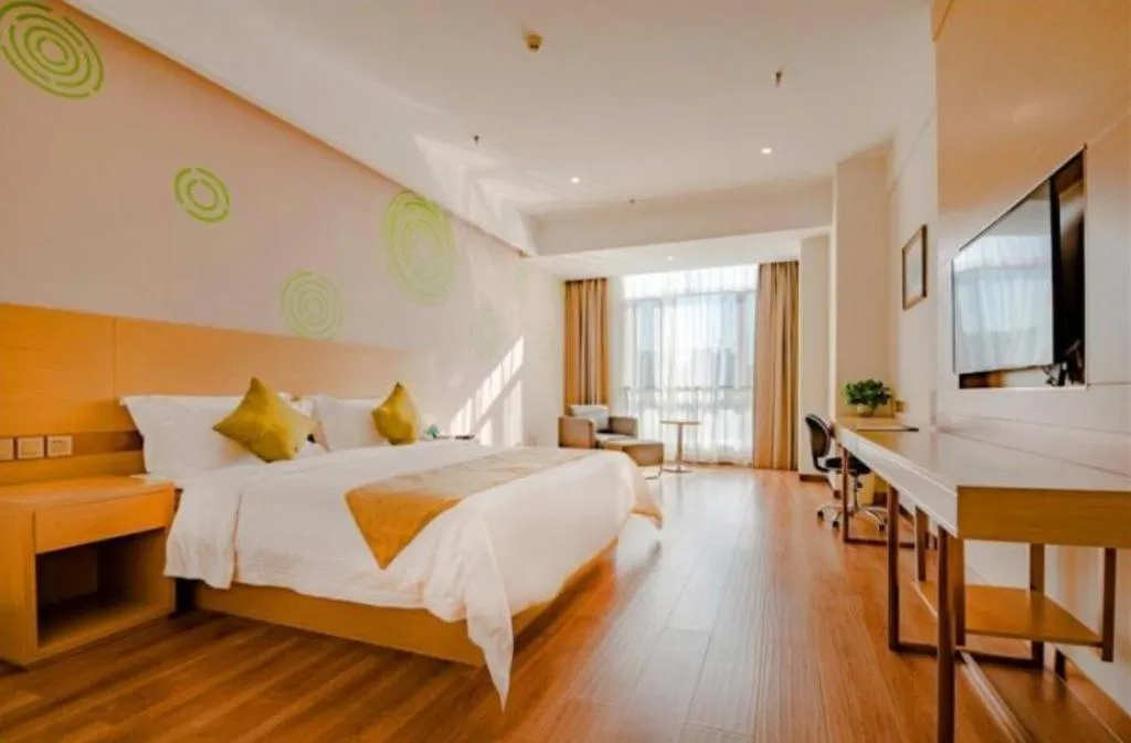 Bed in GreenTree Inn Qufu High Speed Railway Station