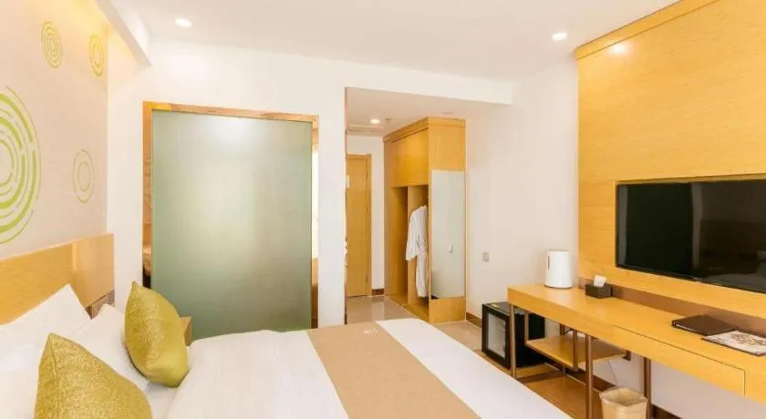 Bed in GreenTree Inn Qufu High Speed Railway Station