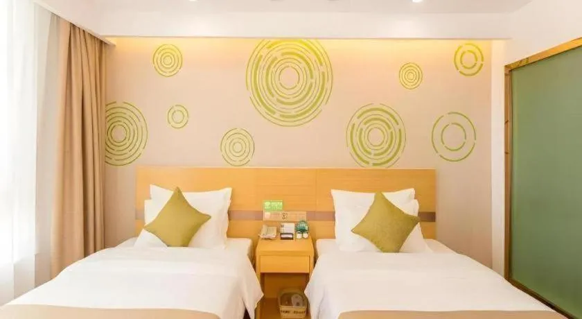 Bed in GreenTree Inn Qufu High Speed Railway Station