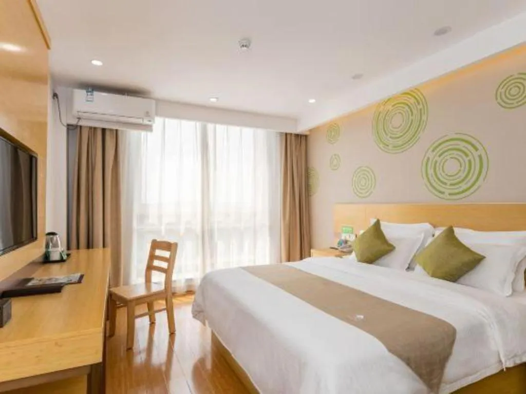 Bed in GreenTree Inn Qufu High Speed Railway Station