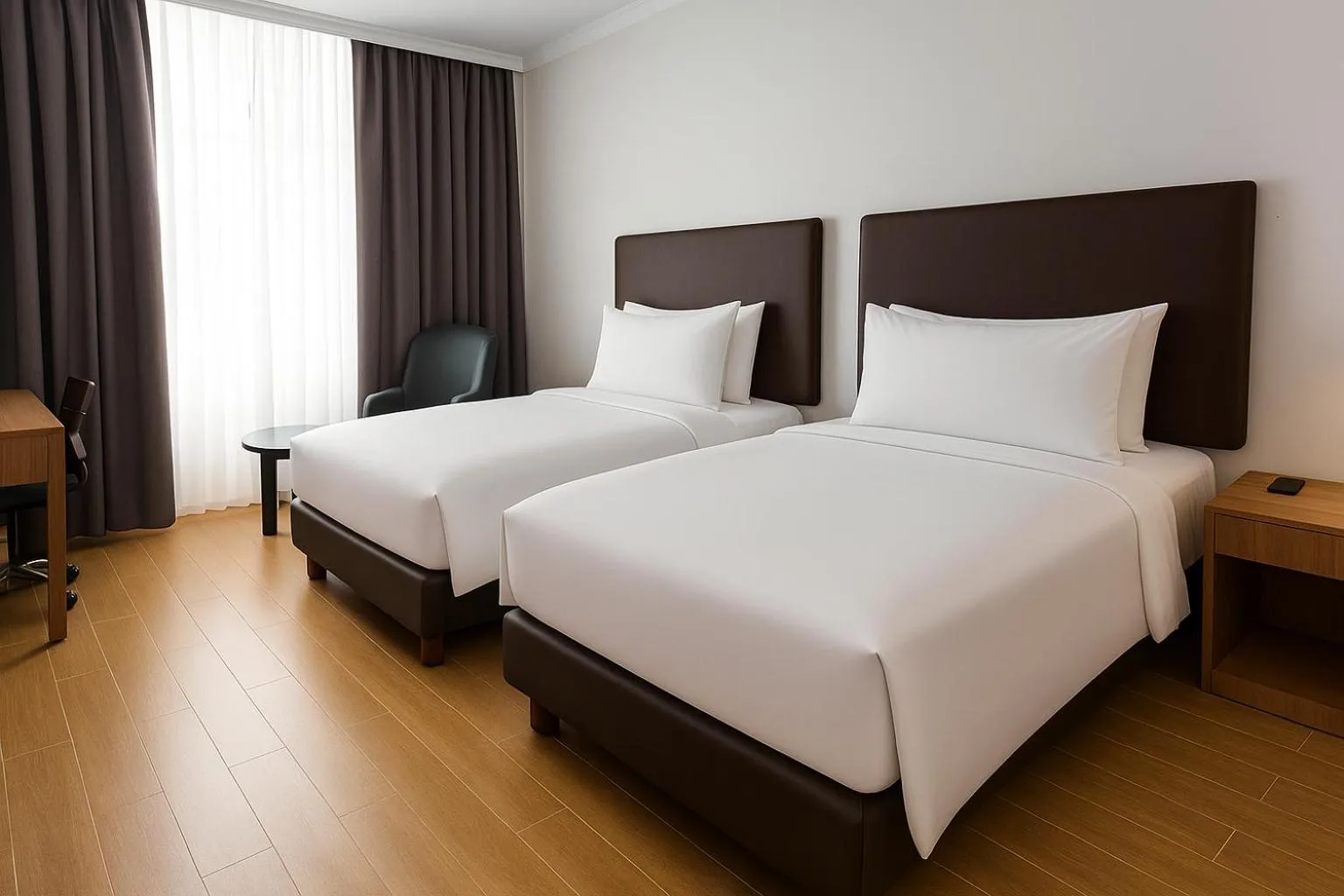 Bed in Aglow Hotel Harbor Bay Batam