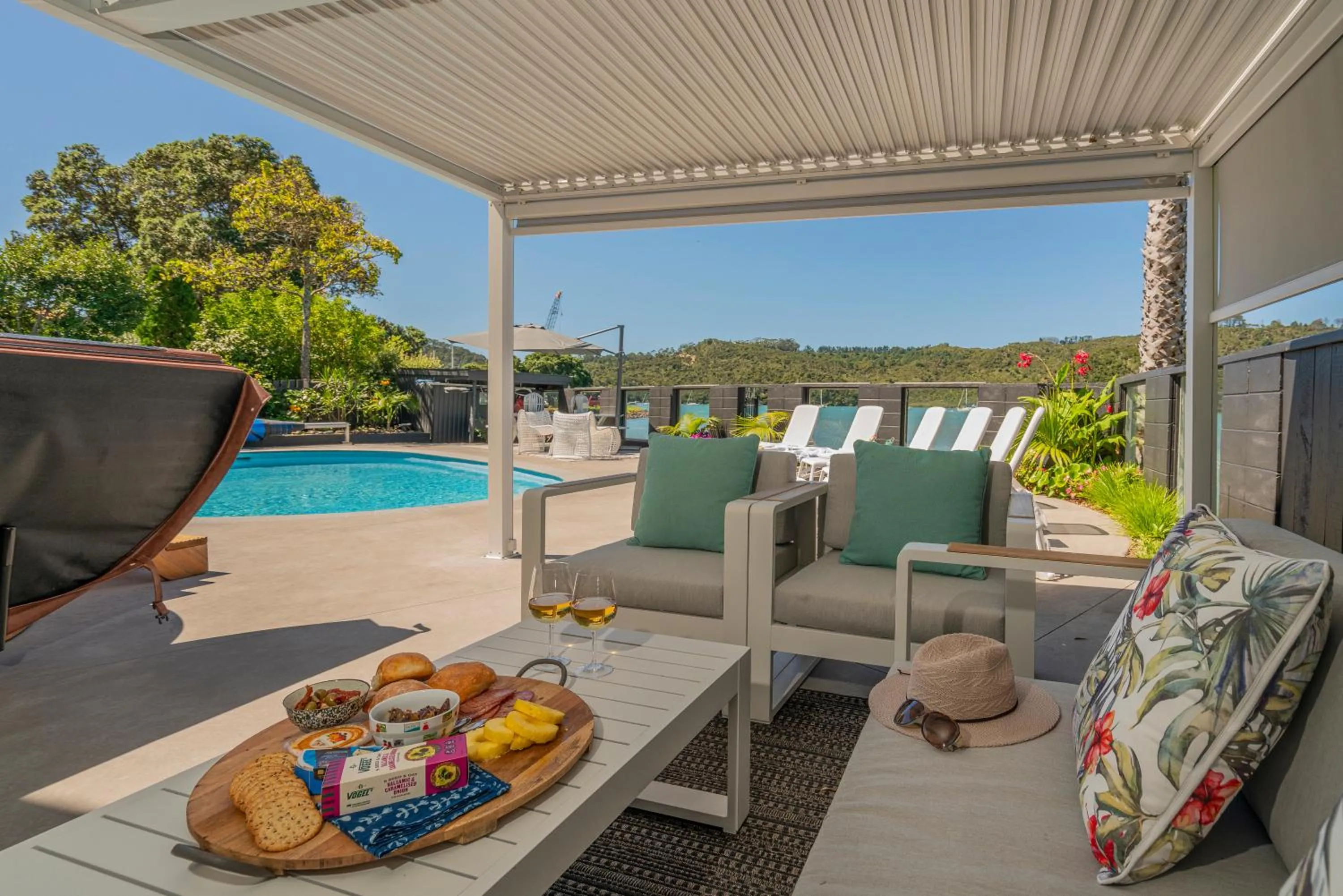 Seating area in Oceans 88 Whitianga Coastal Suites