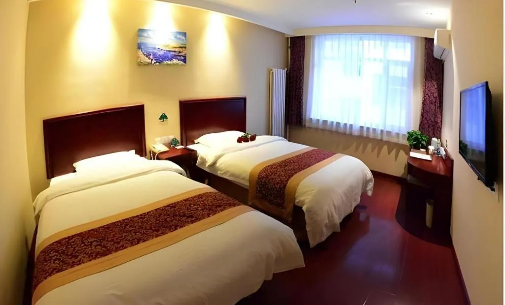 Bed in GreenTree Inn Shandong Yantai Penglai Pavilion Bus station Express Hotel