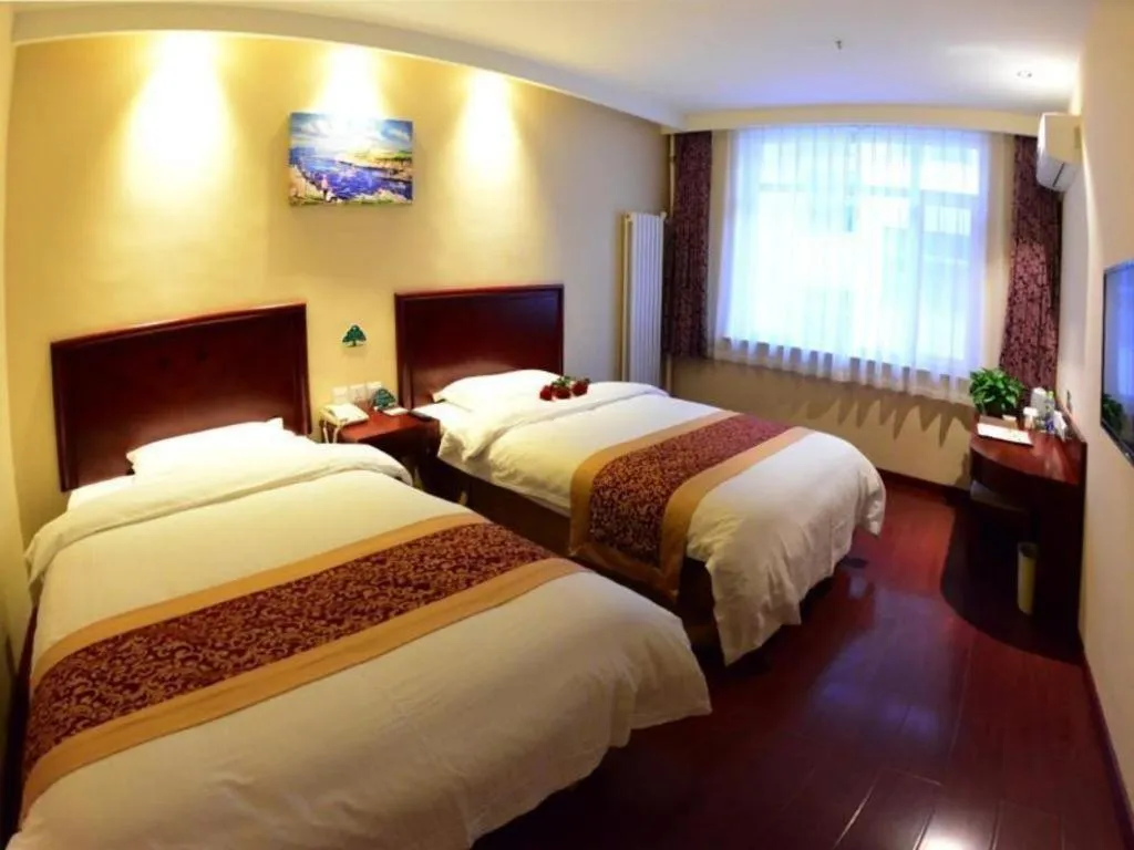 Bed in GreenTree Inn Shandong Yantai Penglai Pavilion Bus station Express Hotel
