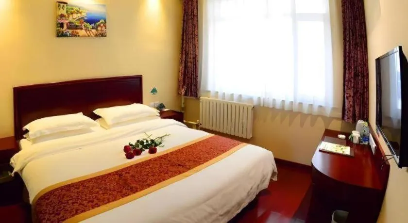 Bed in GreenTree Inn Shandong Yantai Penglai Pavilion Bus station Express Hotel