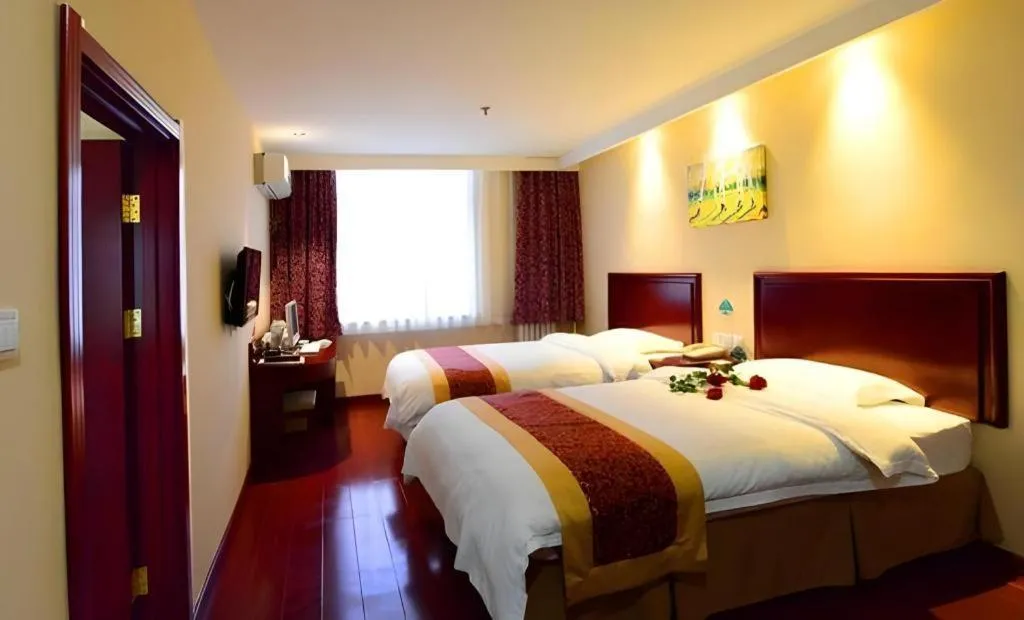 Bed in GreenTree Inn Shandong Yantai Penglai Pavilion Bus station Express Hotel