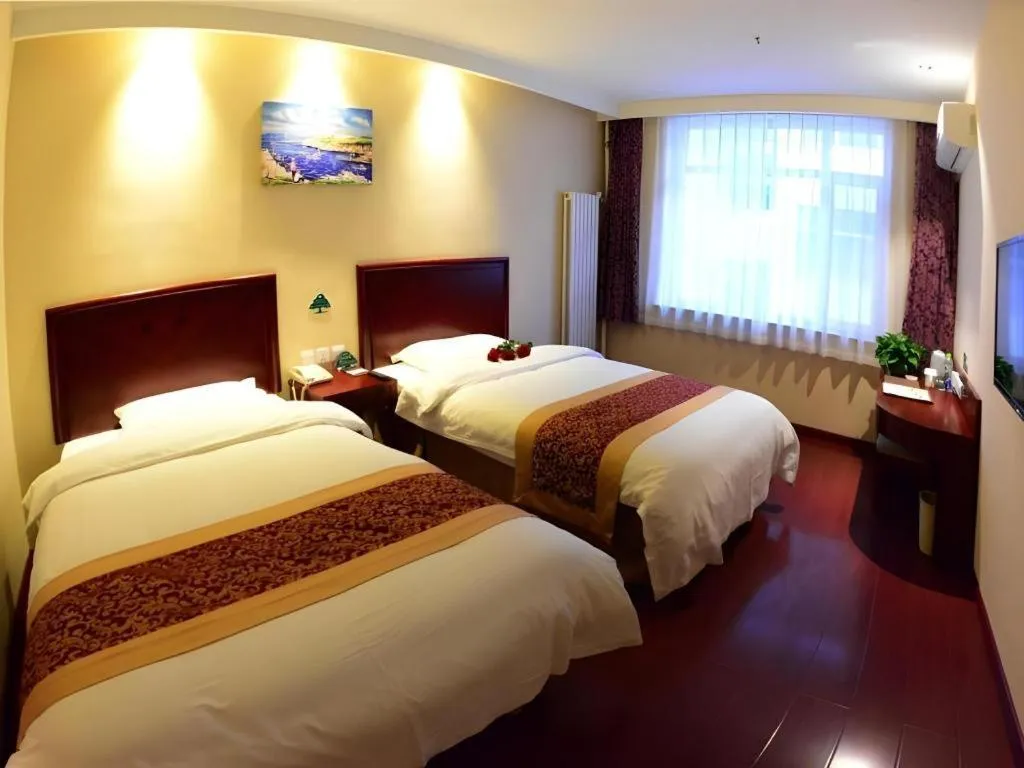 Bed in GreenTree Inn Shandong Yantai Penglai Pavilion Bus station Express Hotel