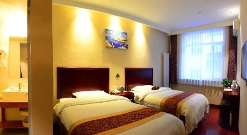 Bed in GreenTree Inn Shandong Yantai Penglai Pavilion Bus station Express Hotel