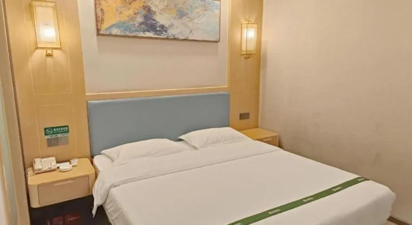 Bed in GreenTree Inn Guiyang Wudang District High-speed Railway East Station