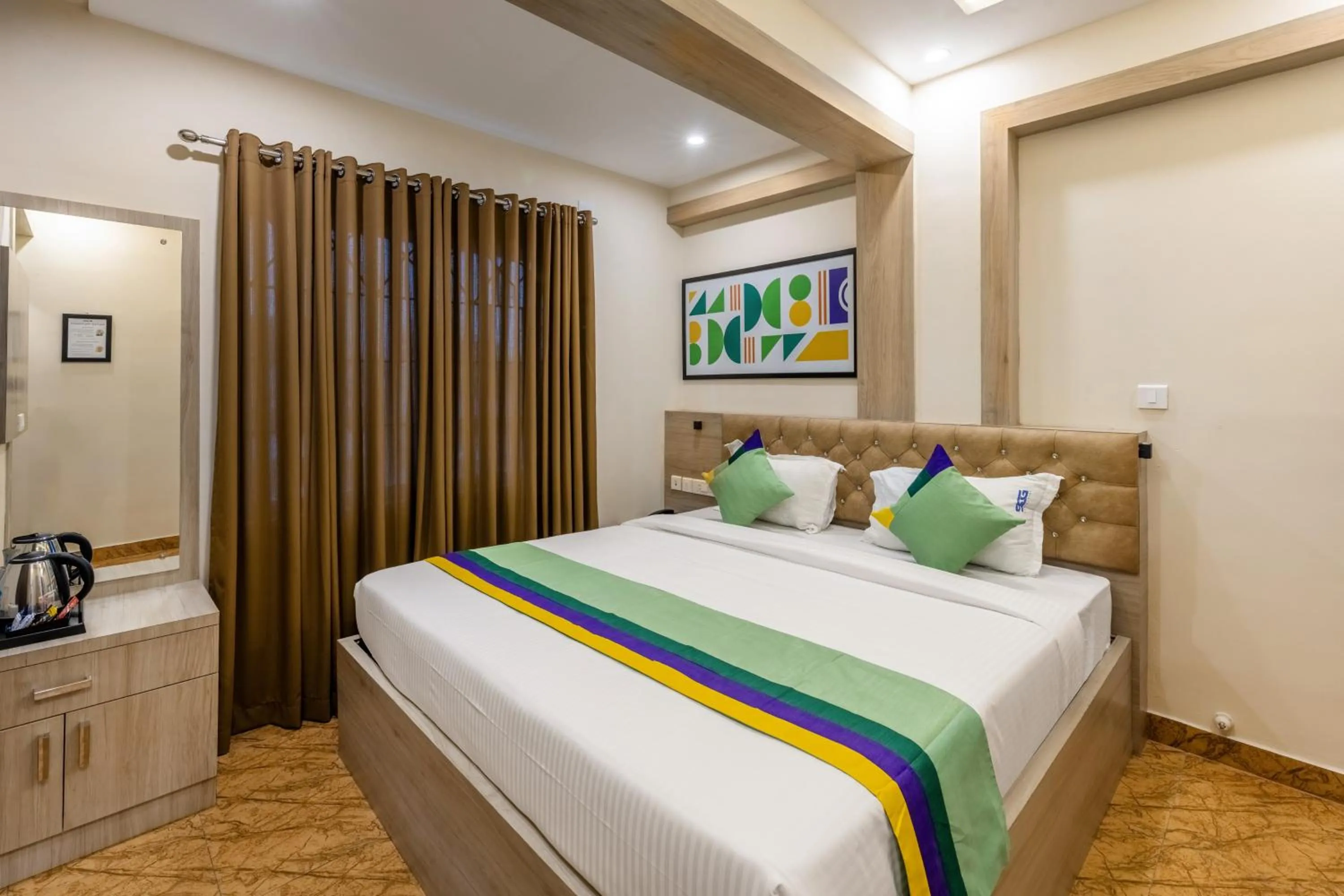 Bedroom, Bed in Treebo Sky City Grand, 5 Min From Mangalore Airport