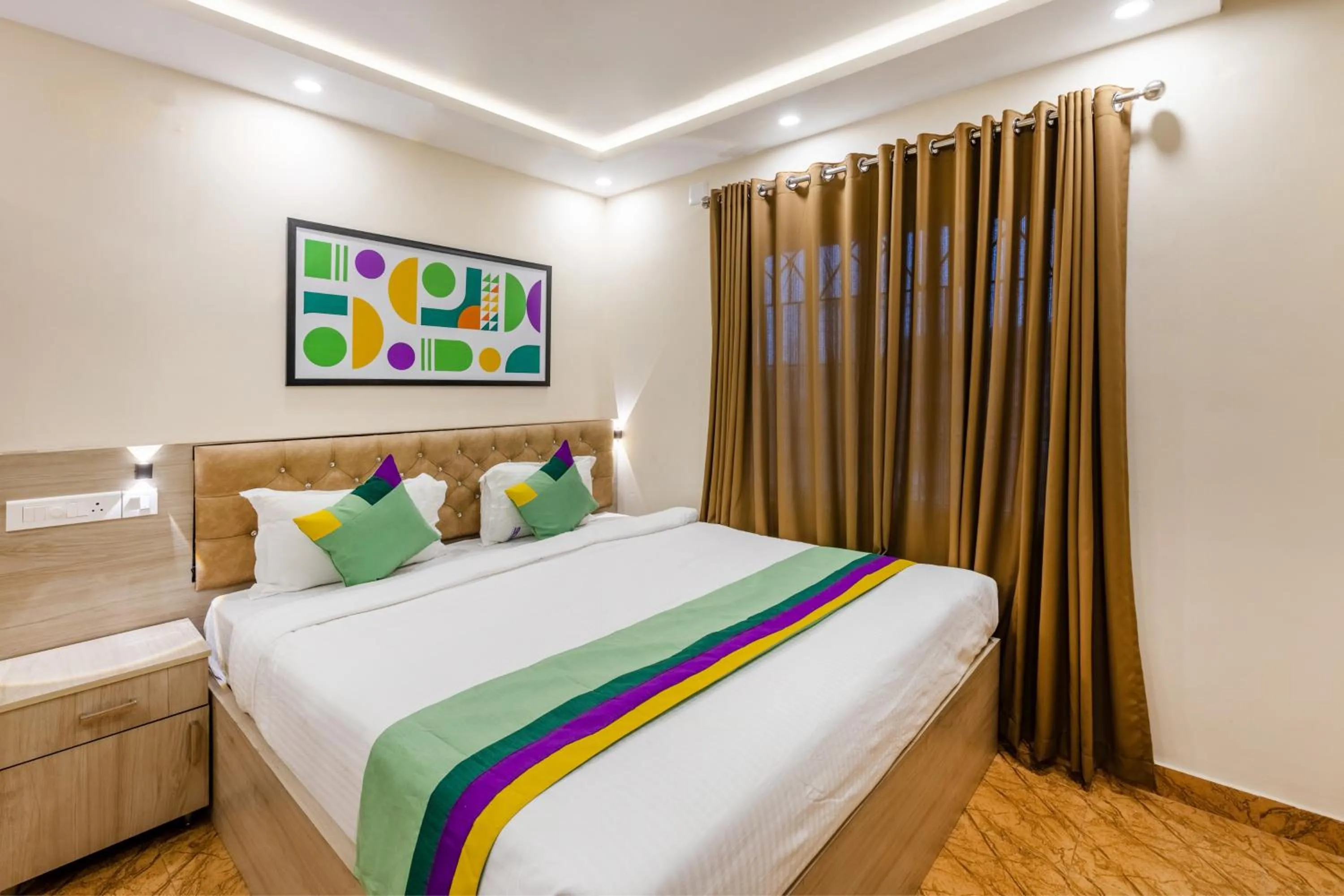 Bedroom, Bed in Treebo Sky City Grand, 5 Min From Mangalore Airport