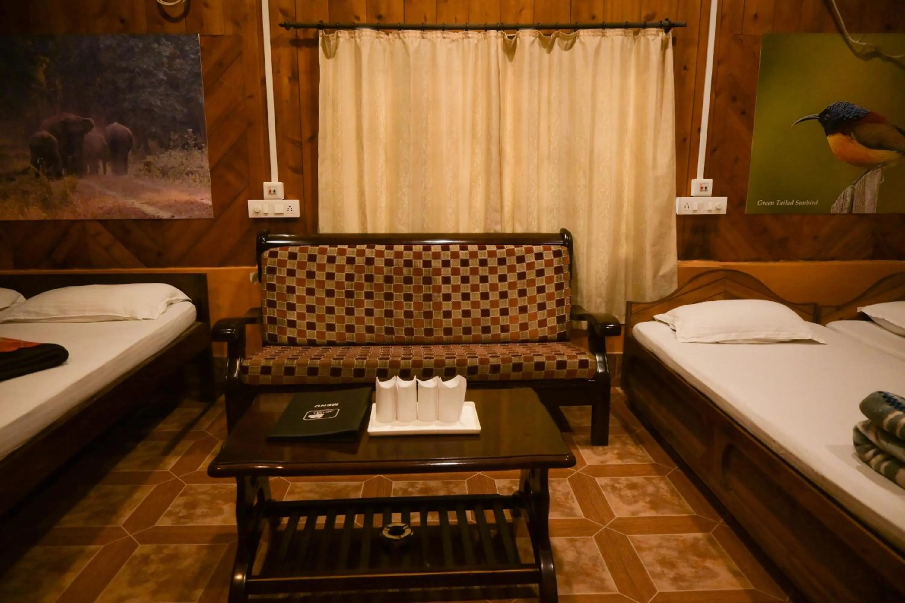 Seating area in Aranya Jungle Resorts