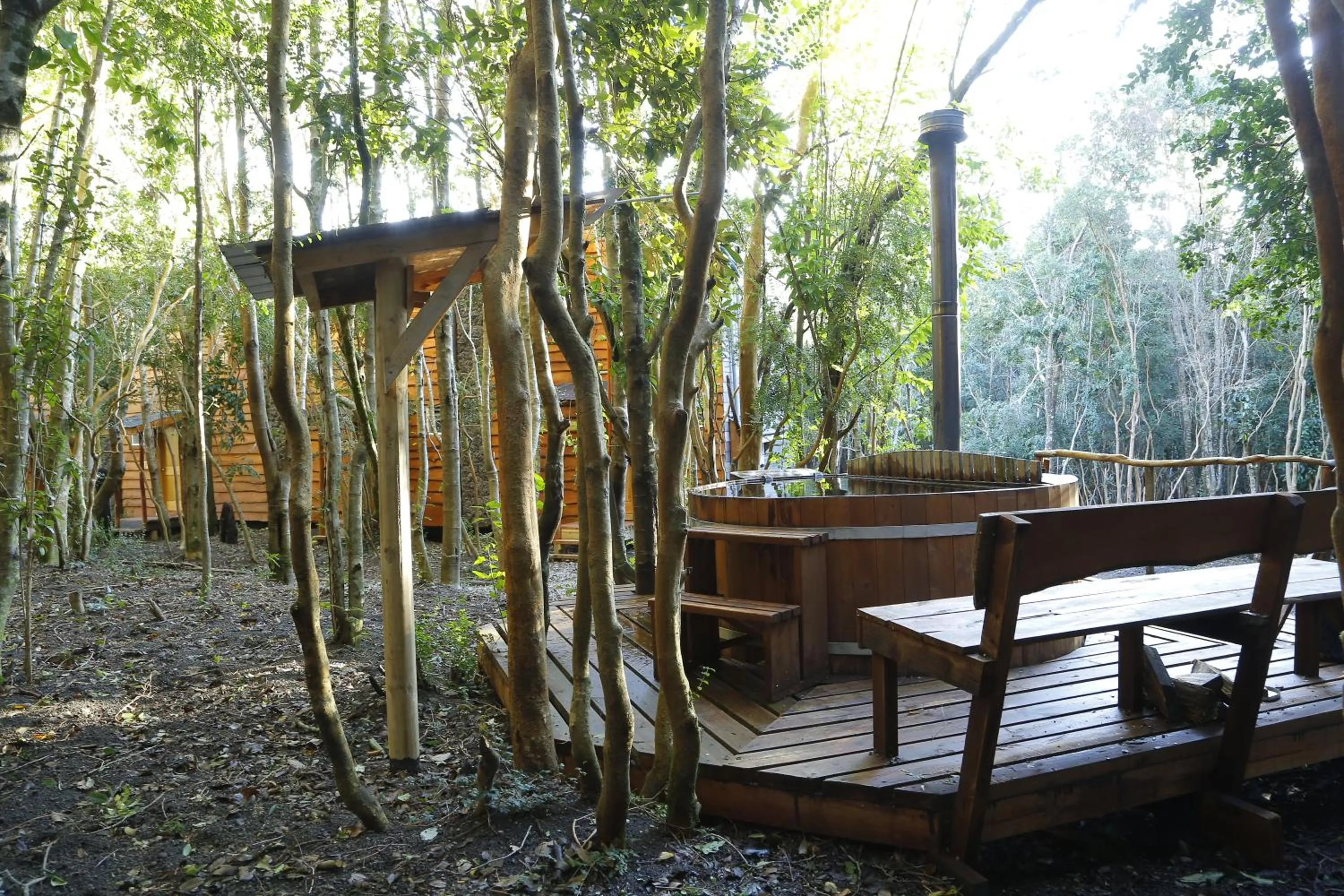 Hot Tub in Cabañas Ensenada Bosque Nativo