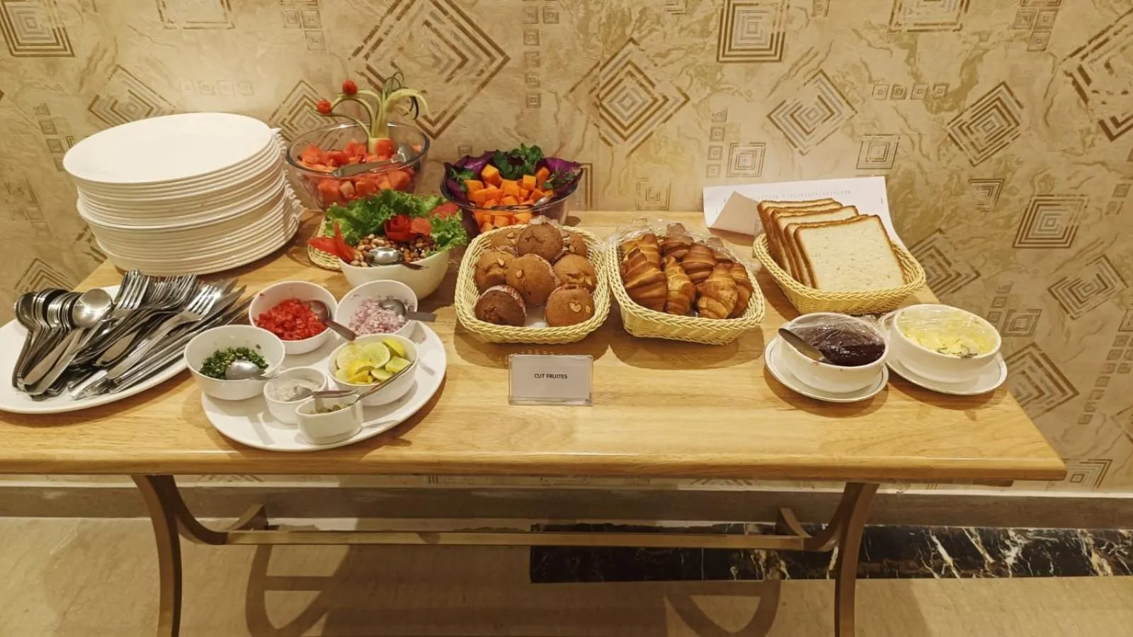 Buffet breakfast in The Ontime Hotel, Bangalore