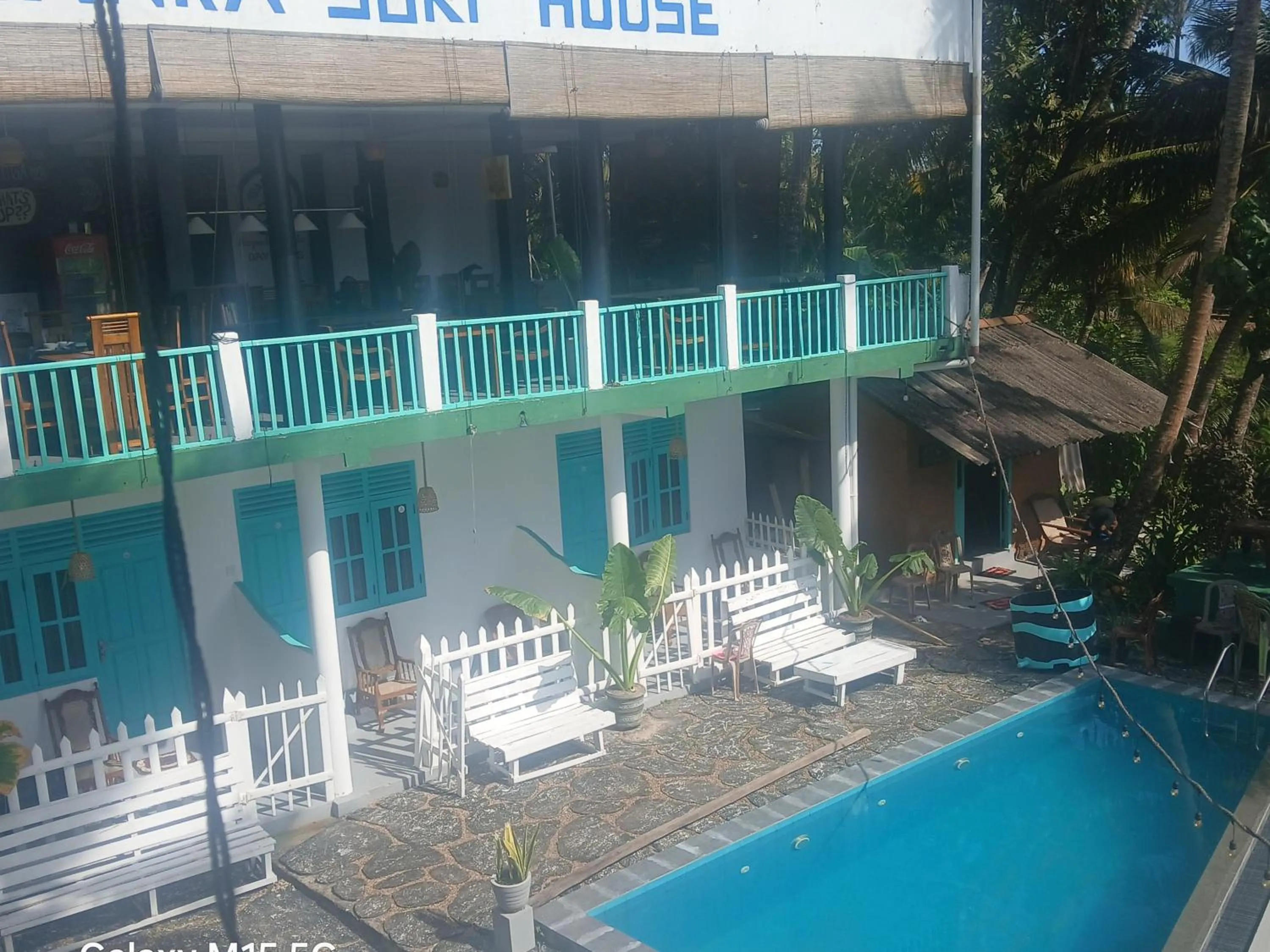 Property building in Asanka Surf House & Restaurant with pool