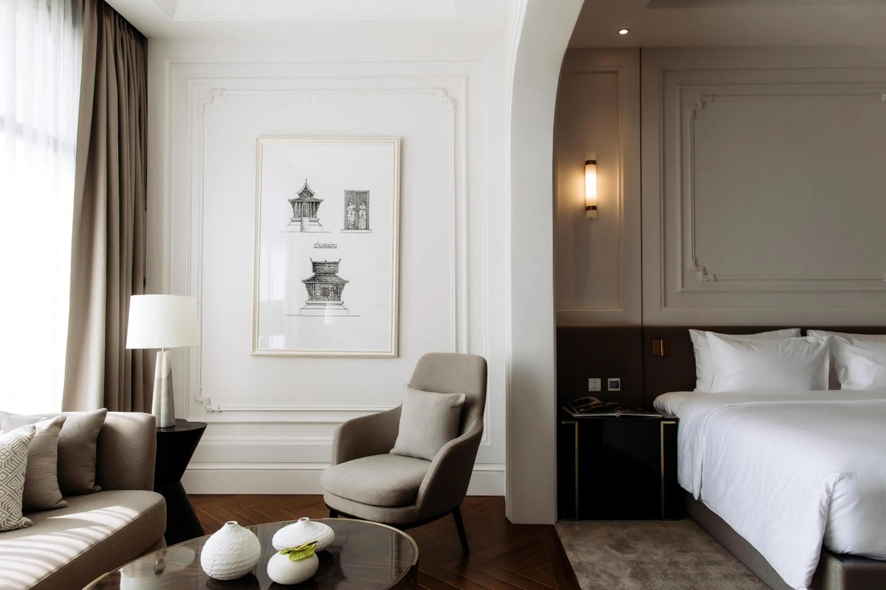 Bed in Souphattra Hotel Vientiane