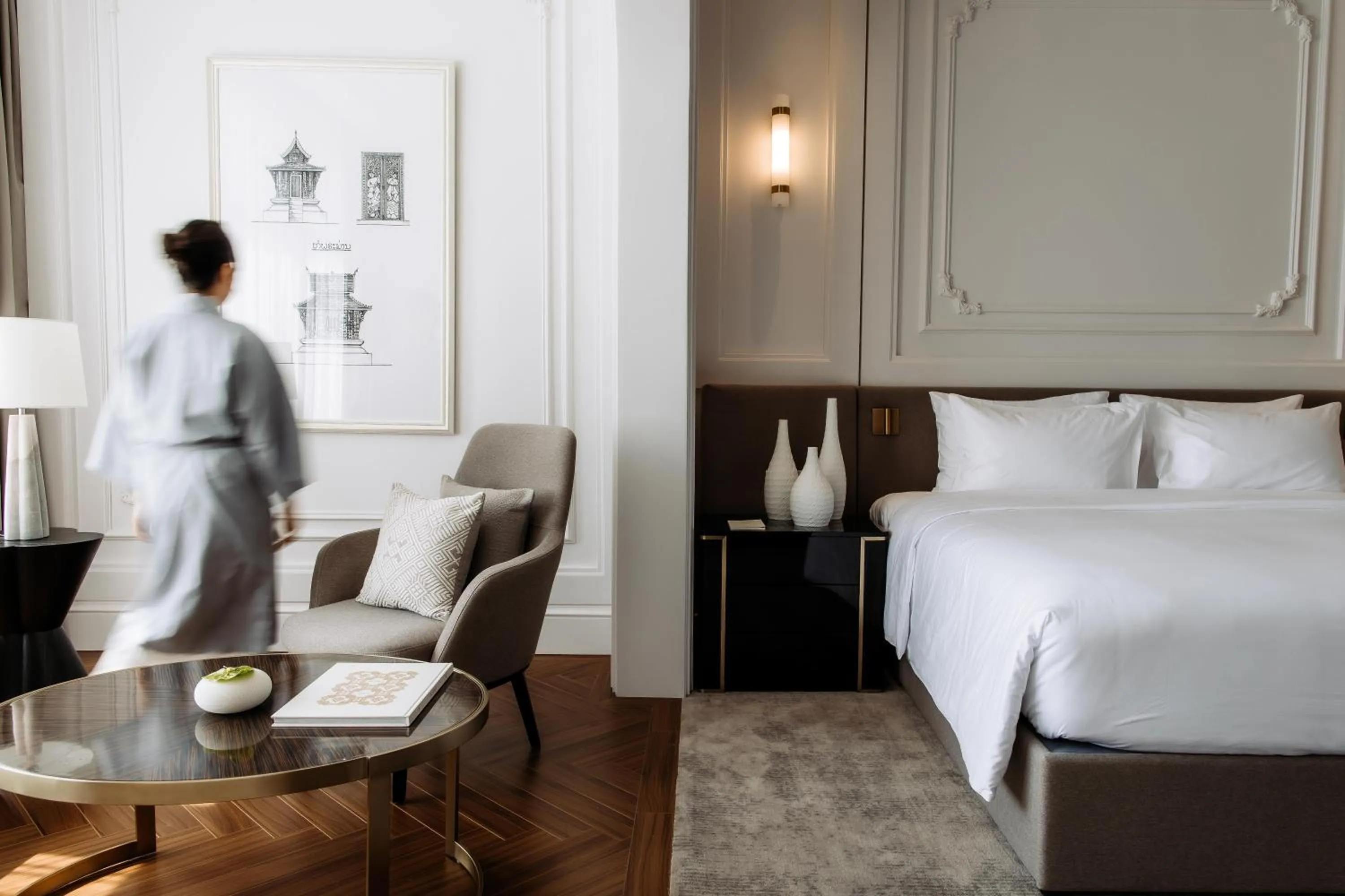 Bed in Souphattra Hotel Vientiane