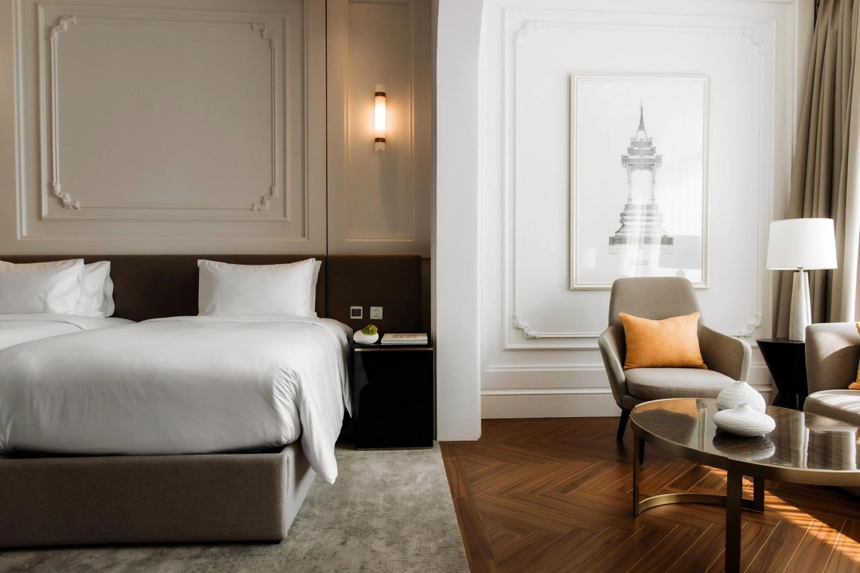 Bed in Souphattra Hotel Vientiane