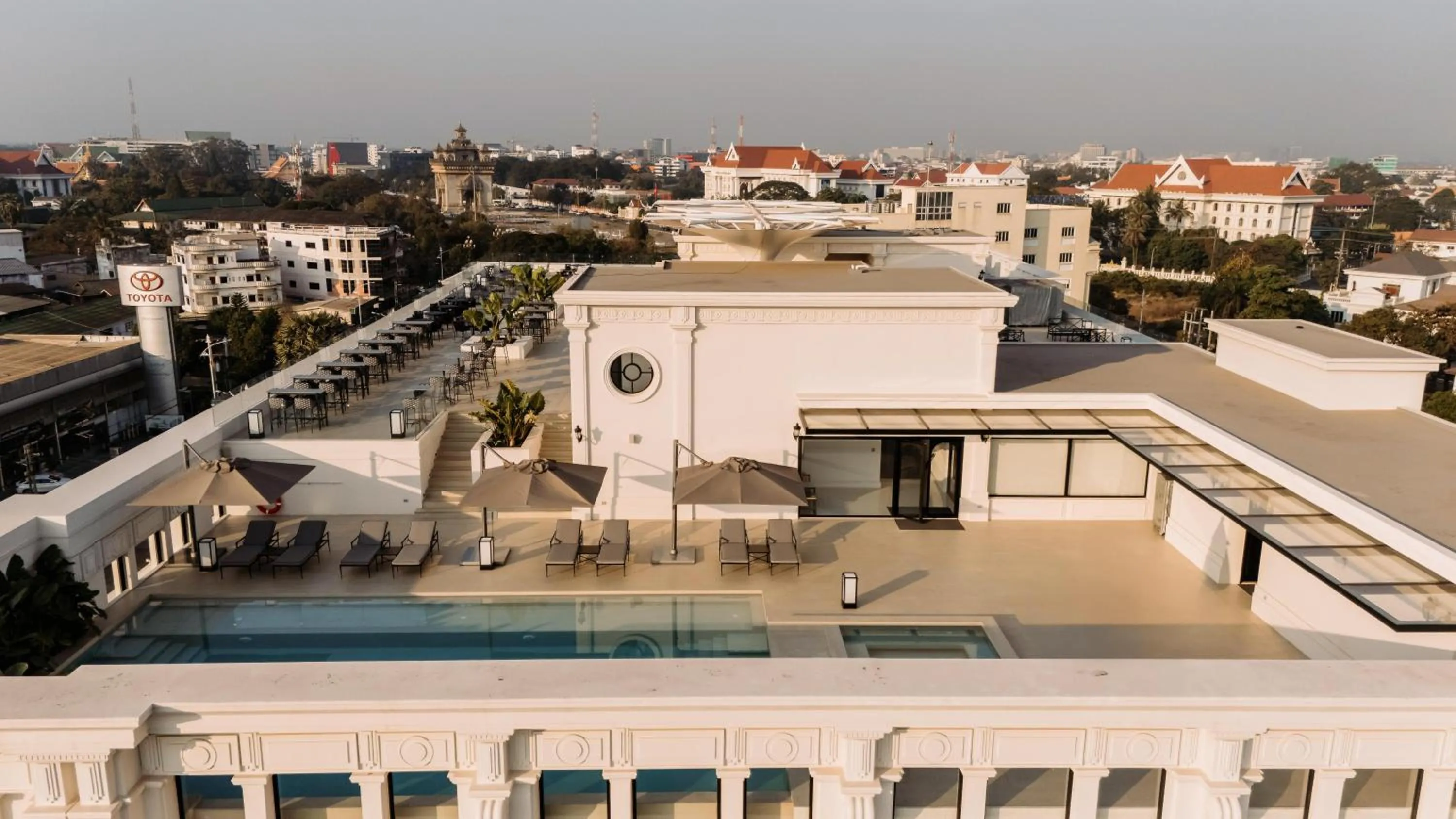 Pool view in Souphattra Hotel Vientiane