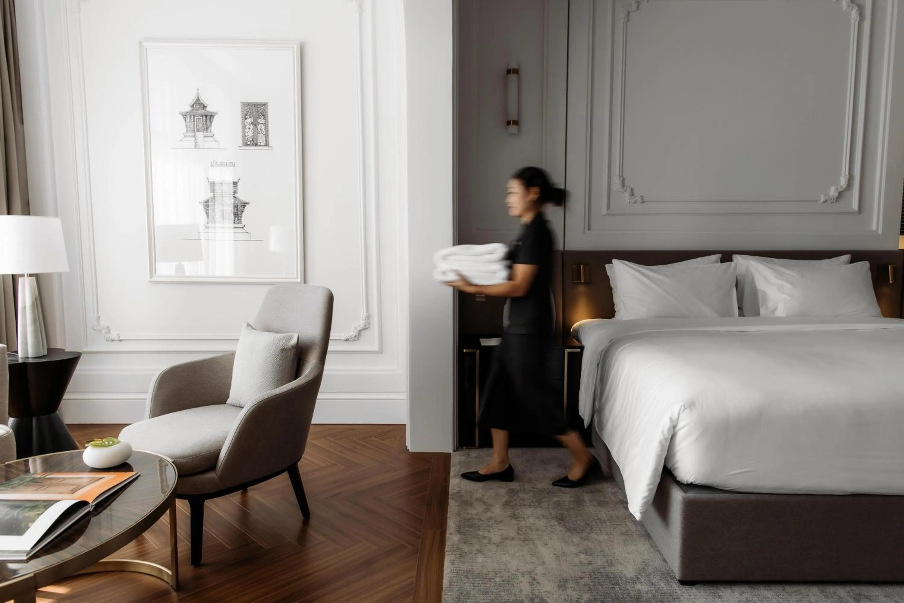 Bed in Souphattra Hotel Vientiane