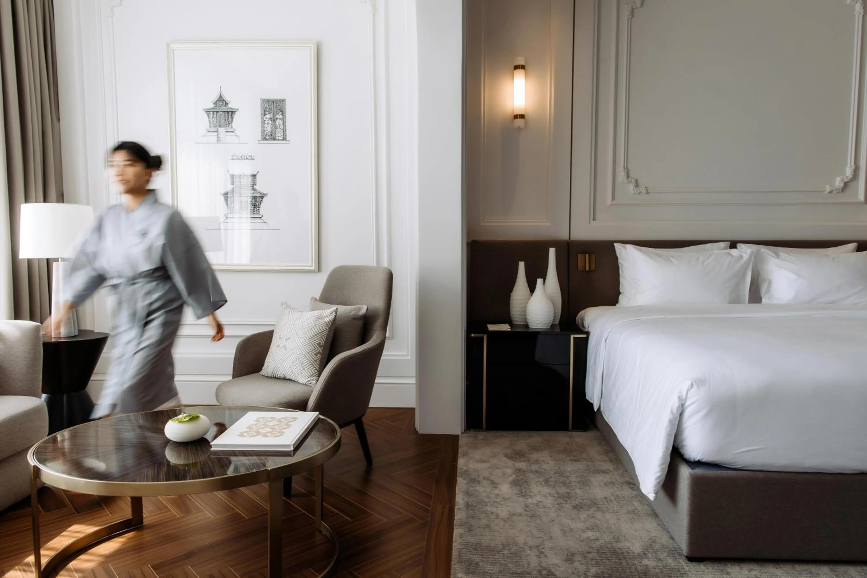 Bed in Souphattra Hotel Vientiane