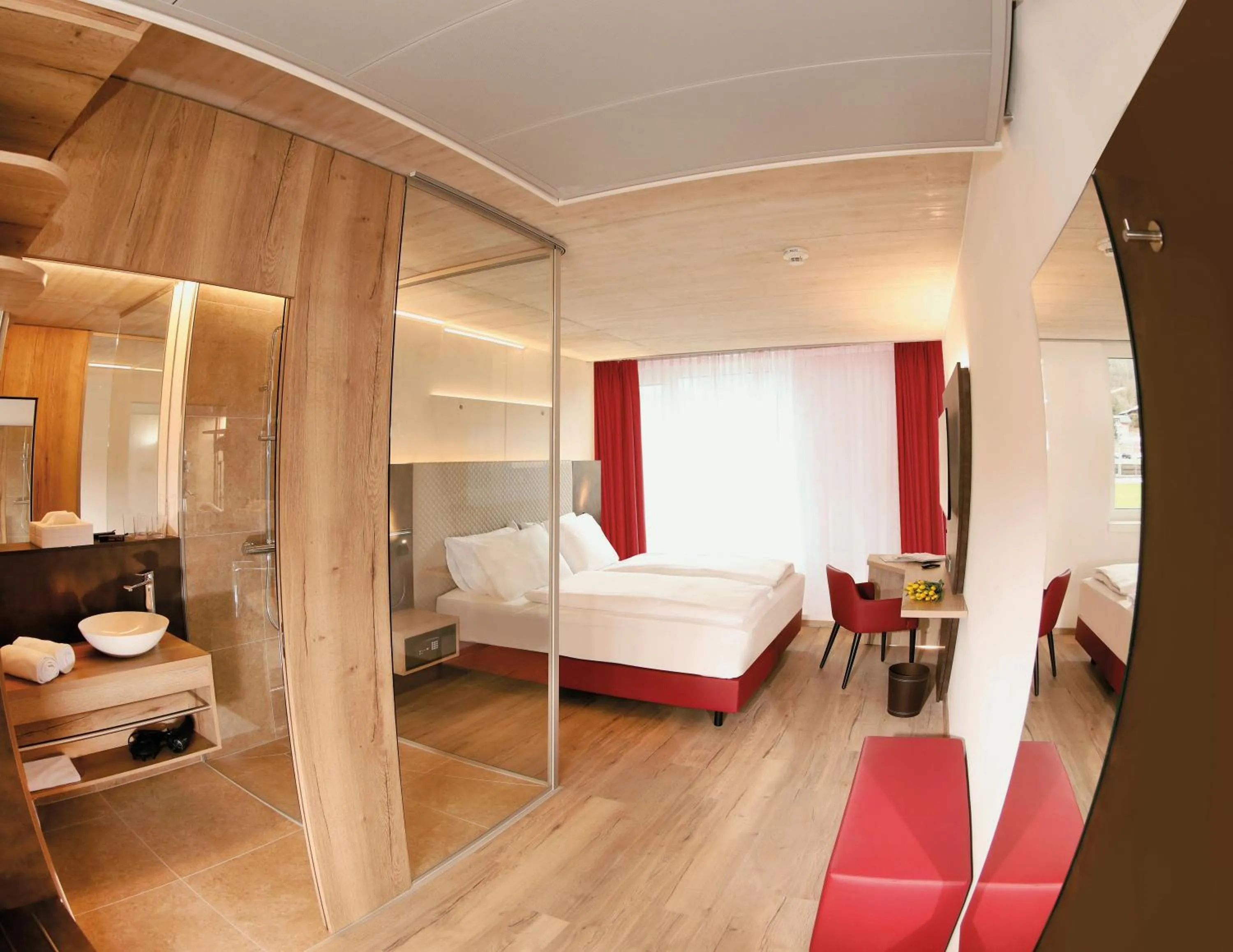 Bed in Hotel im Zentrum für Visionen