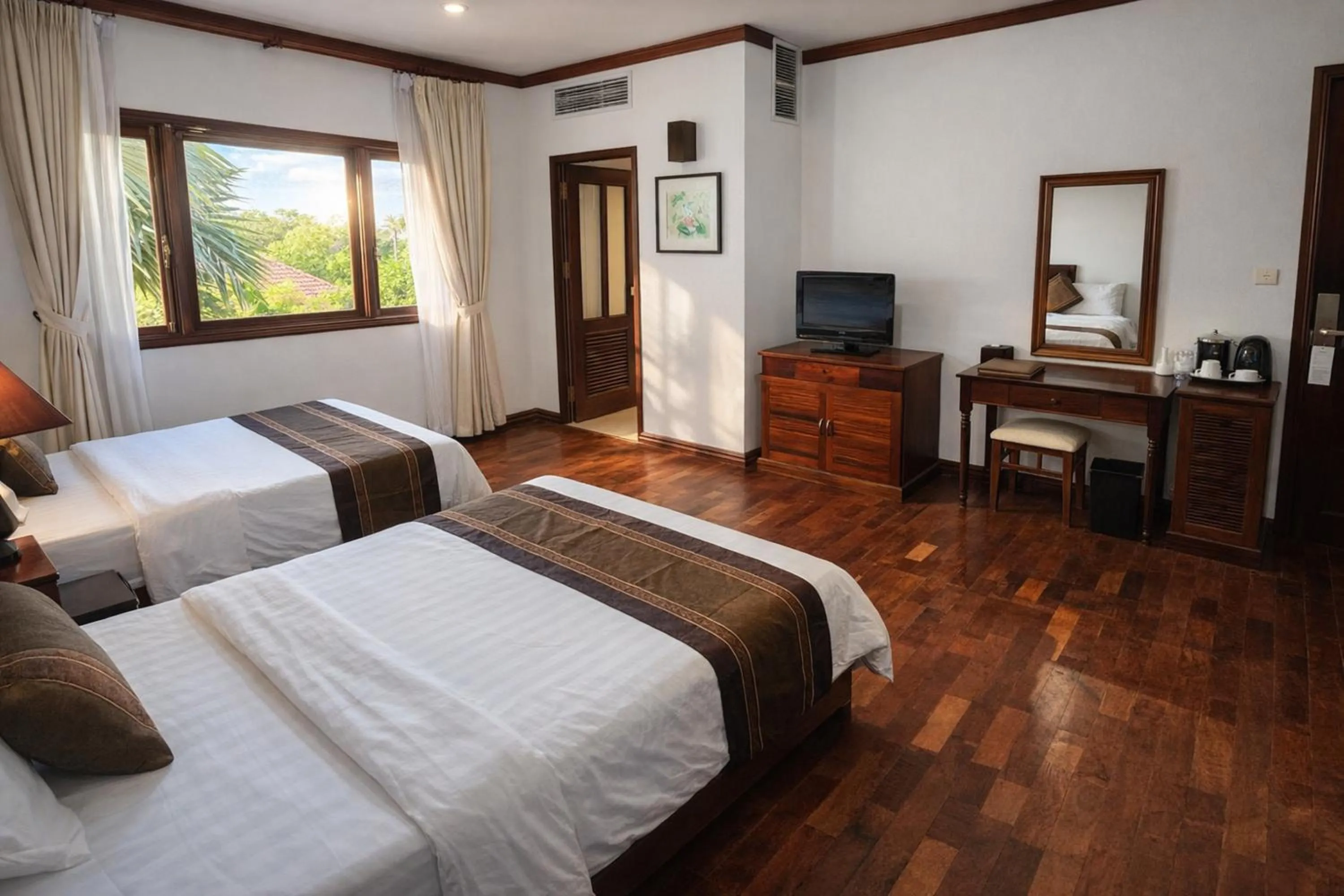 Photo of the whole room, Bed in EG Paradise Angkor Villa Hotel