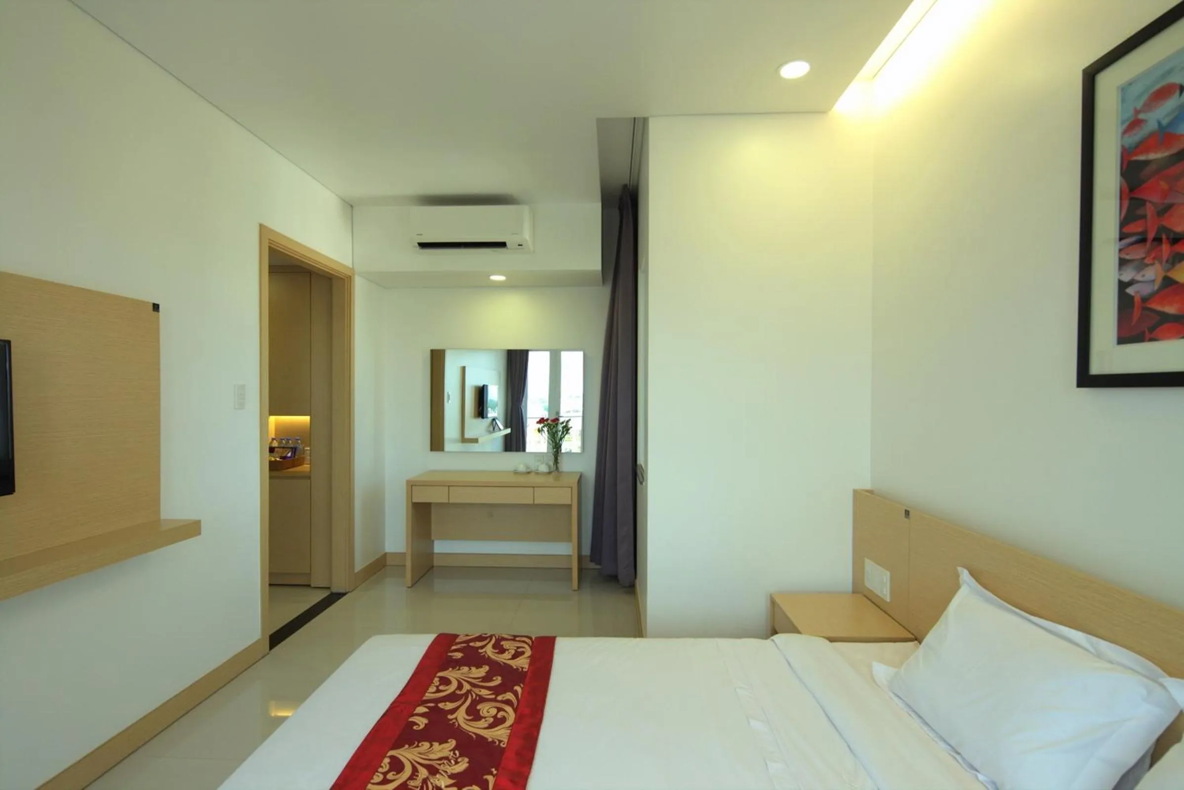 Decorative detail, Bed in Hung Cuong Hotel