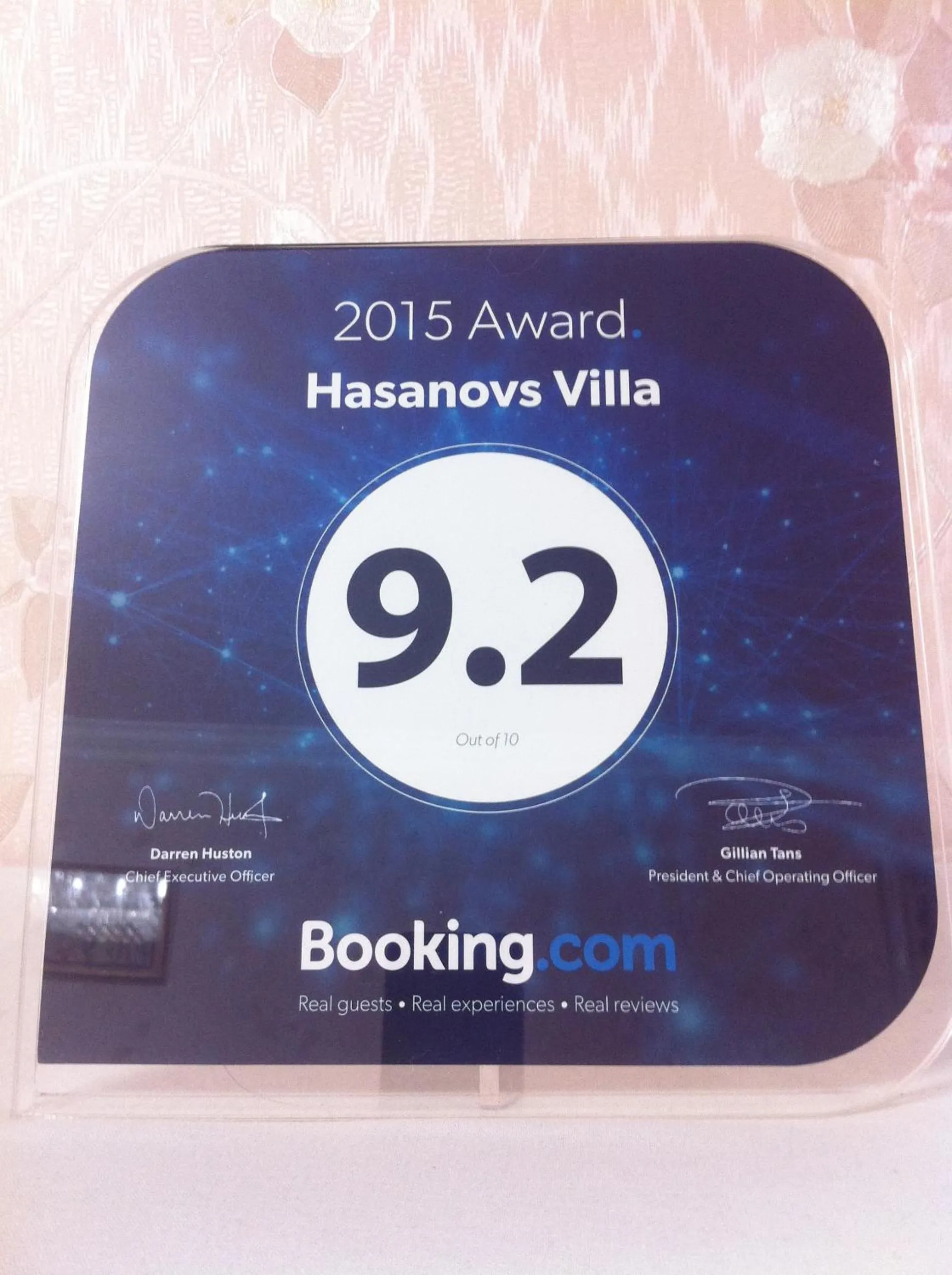Certificate/Award in Hasanovs Villa