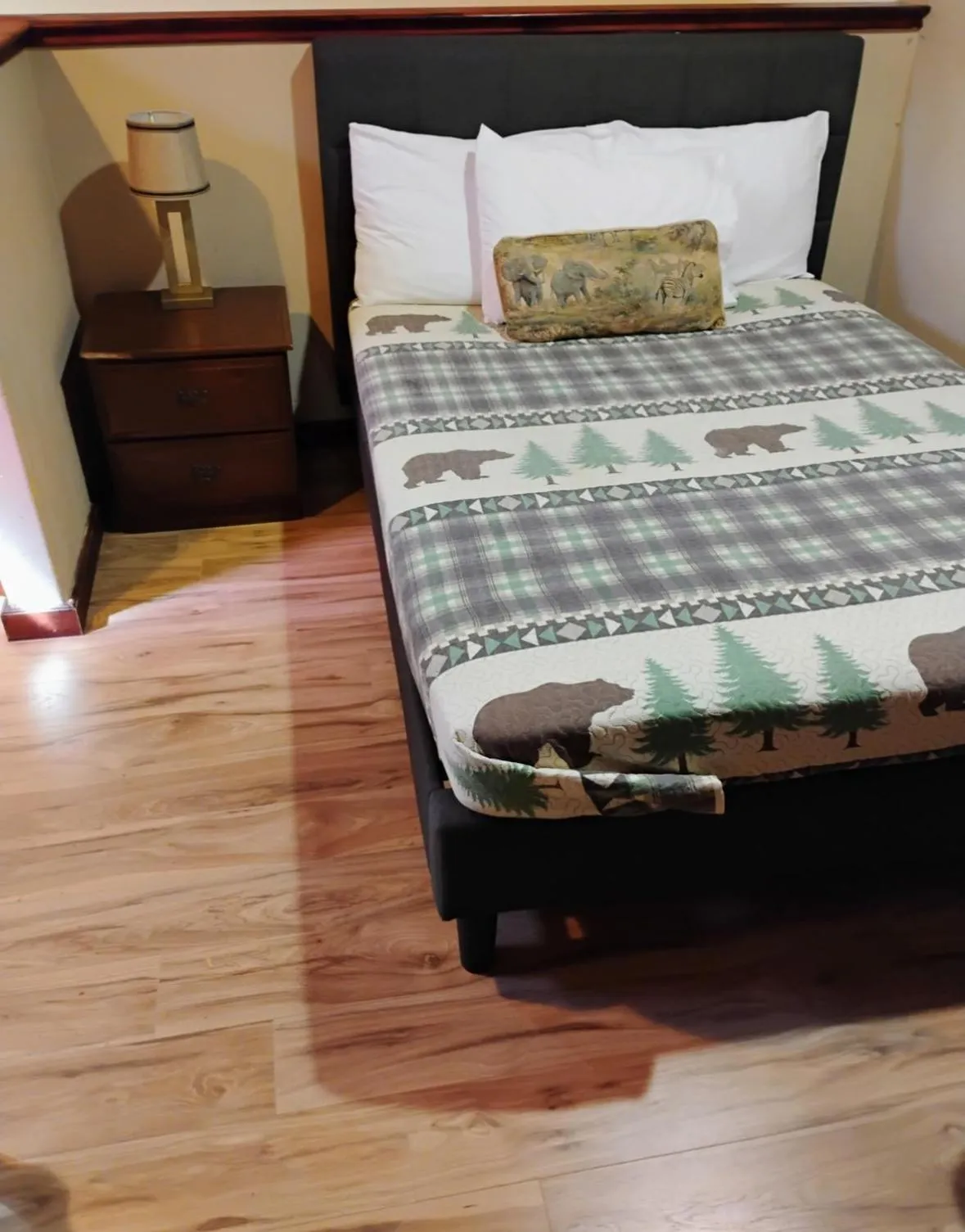 Bed in Sequoia River Front Cabins