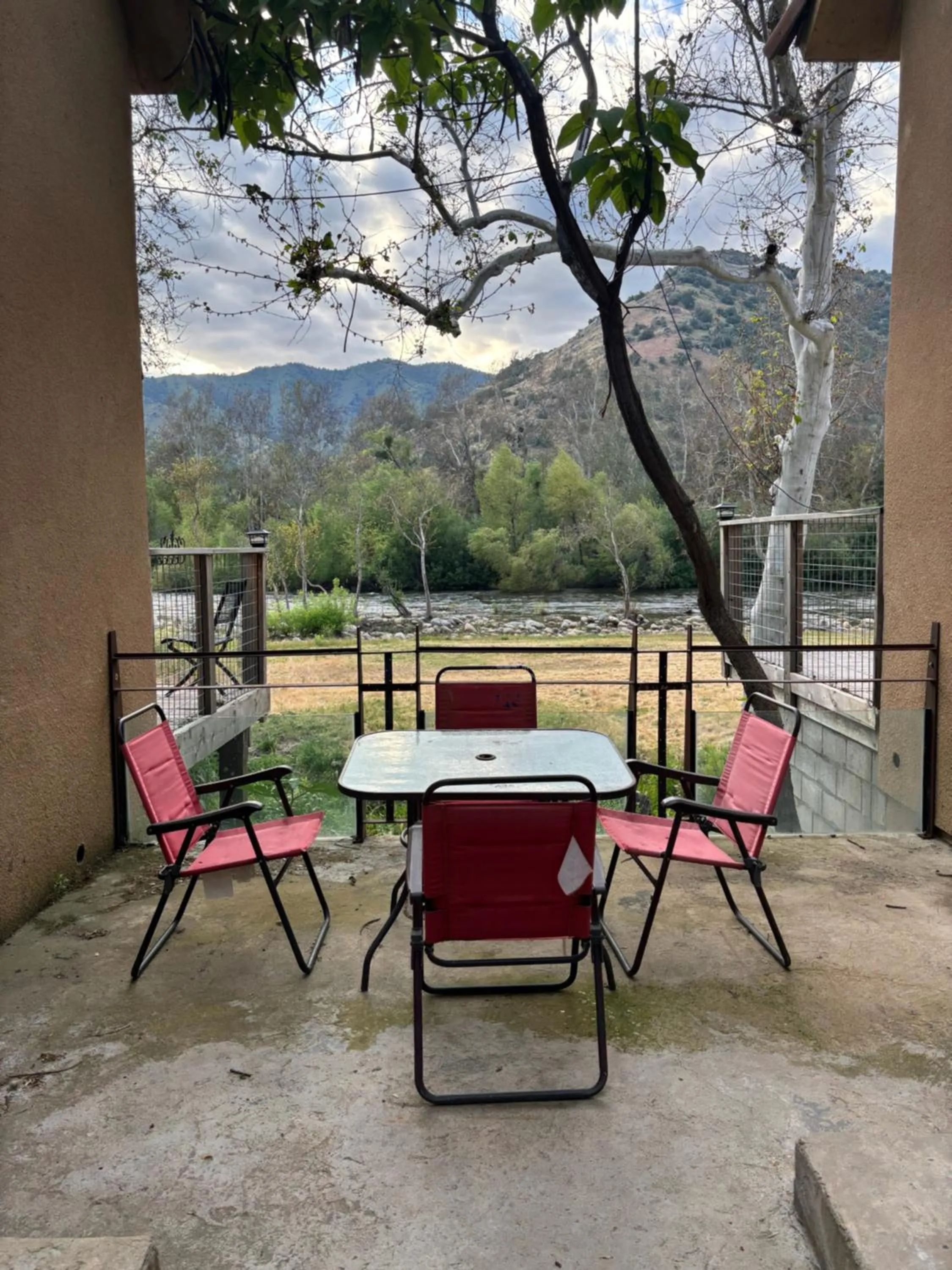 Patio in Sequoia River Front Cabins